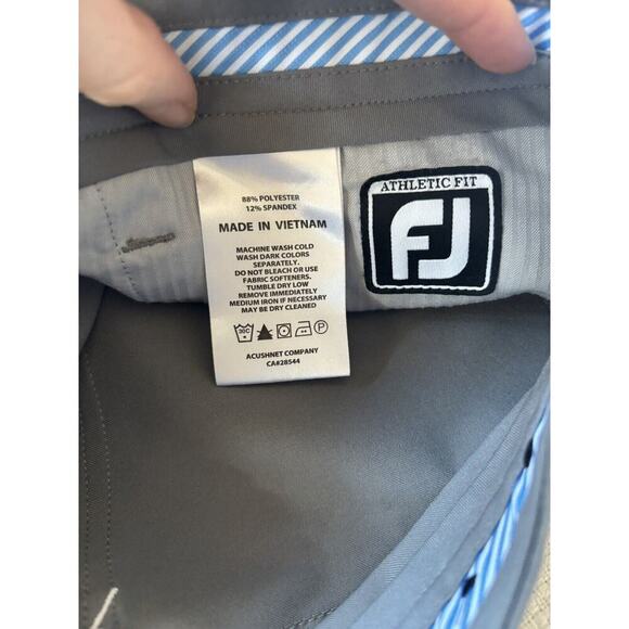 Footjoy Performance Golf Pant Flat Front 4-Way Stretch Plaid Gray Size 36x30 - Picture 4 of 10